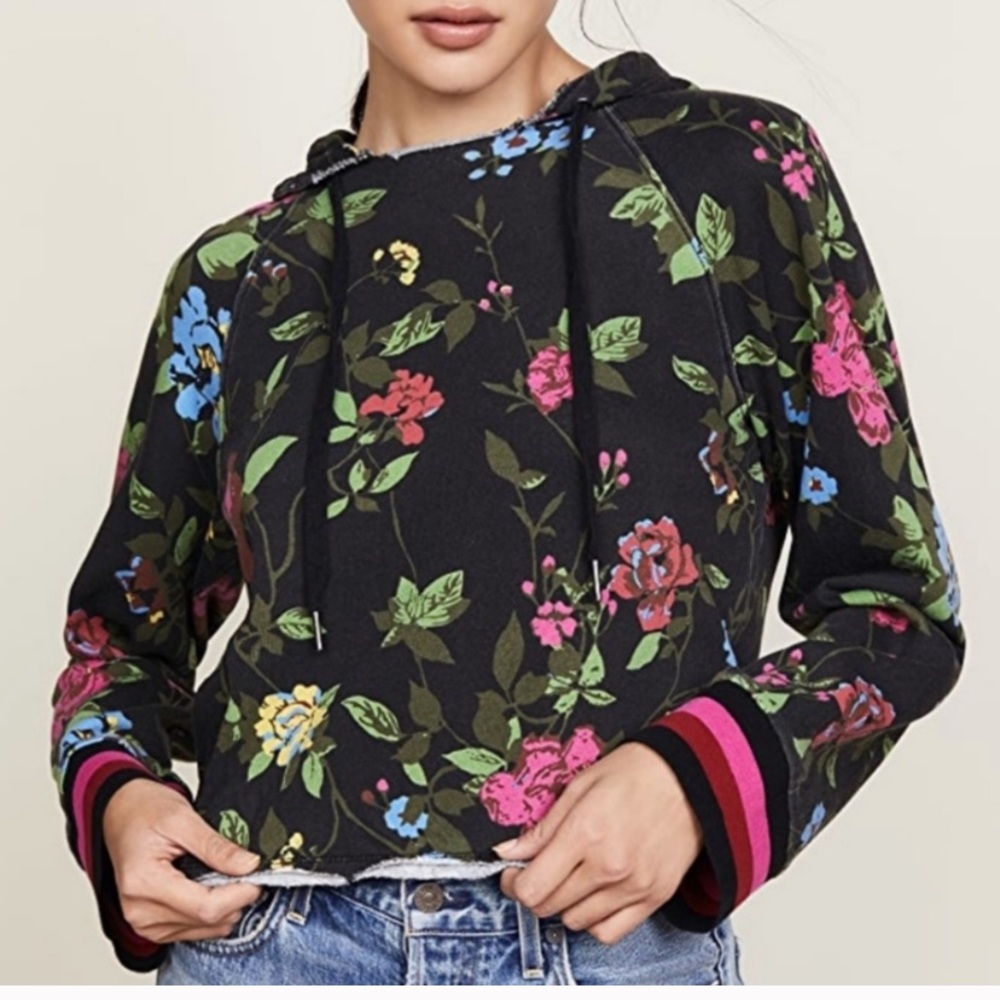 Pam & Gela Cropped Floral Hoodie